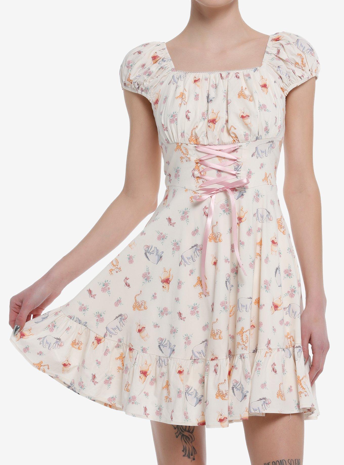 Disney Winnie The Pooh Lace-Up Dress, , hi-res