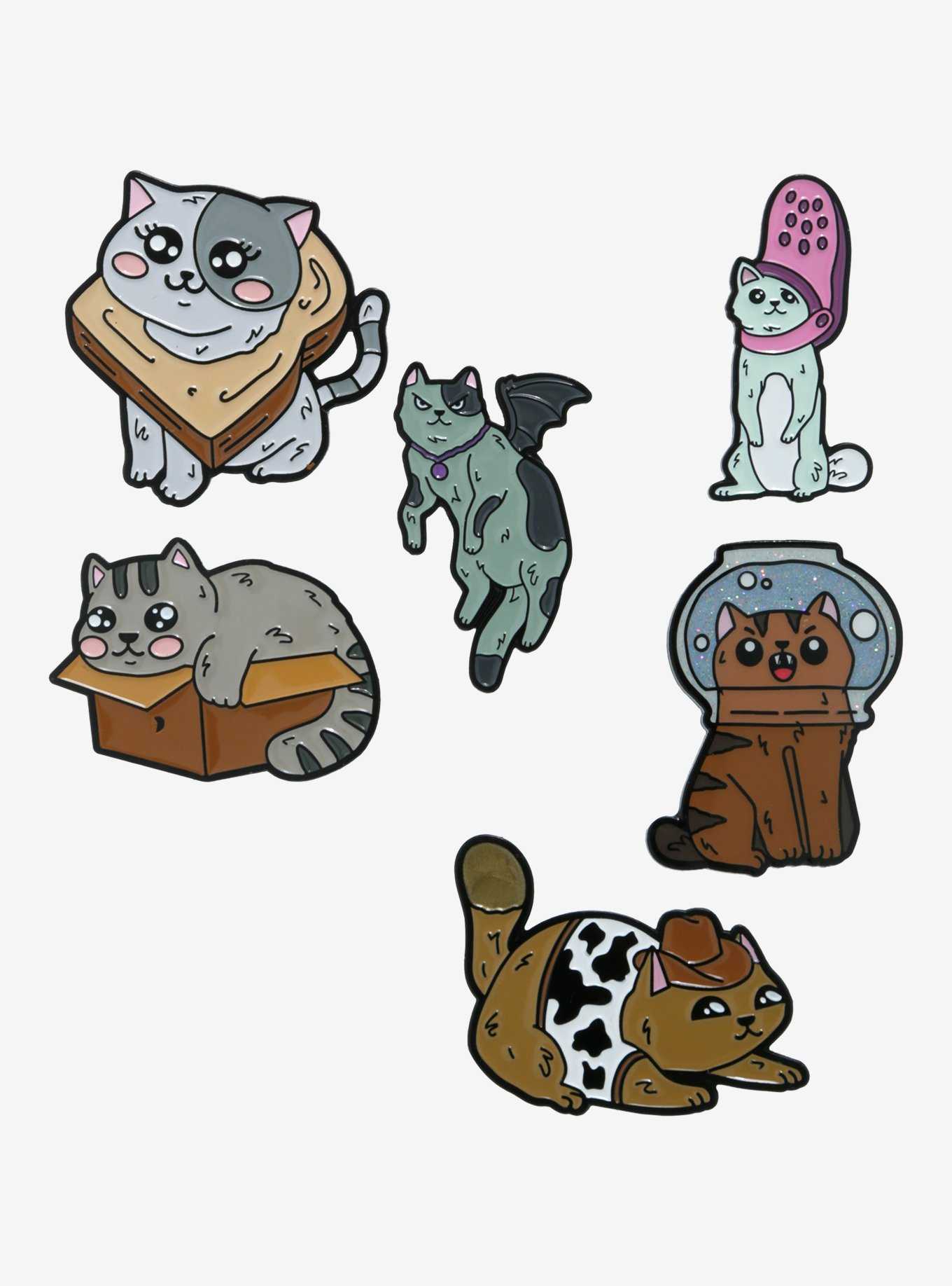 Cat Meow Force Meme Blind Bag Enamel Pins, , hi-res