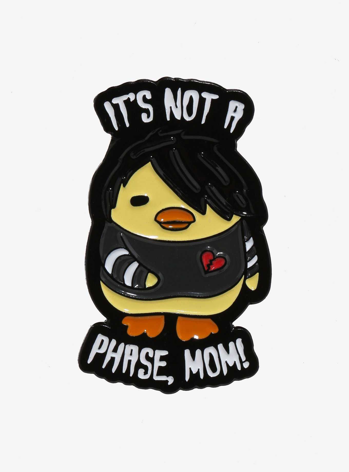 Emo Duck Not A Phase Enamel Pin, , hi-res