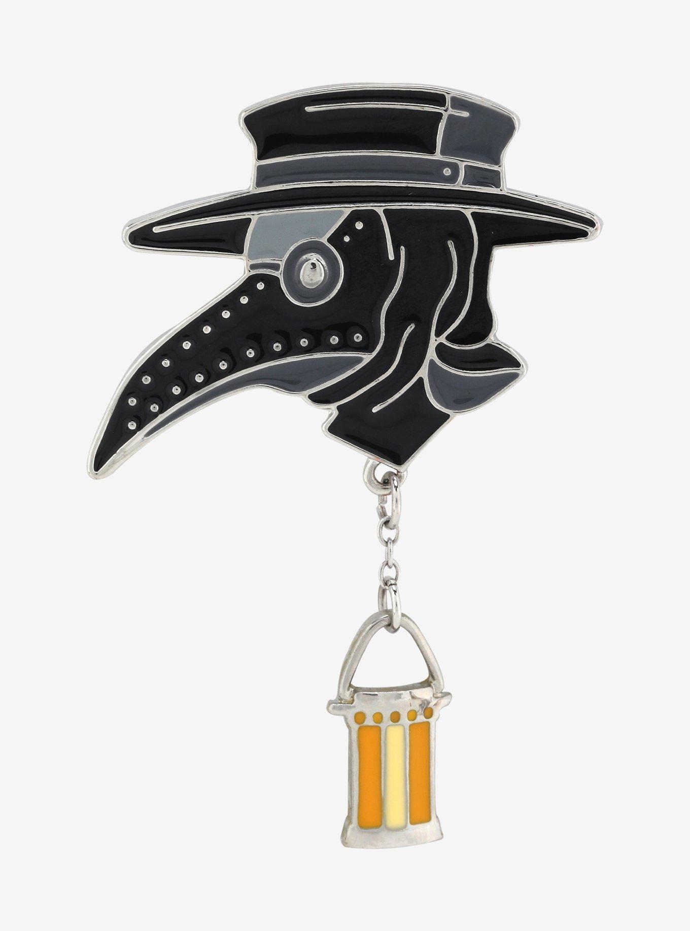 Plague Doctor Lamp Enamel Pin, , hi-res