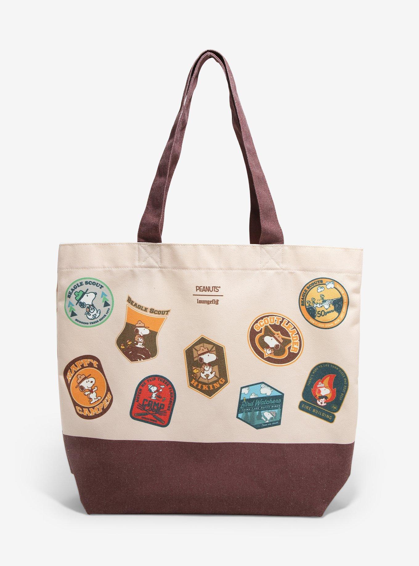 Loungefly Peanuts Snoopy Beagle Scouts Tote Bag