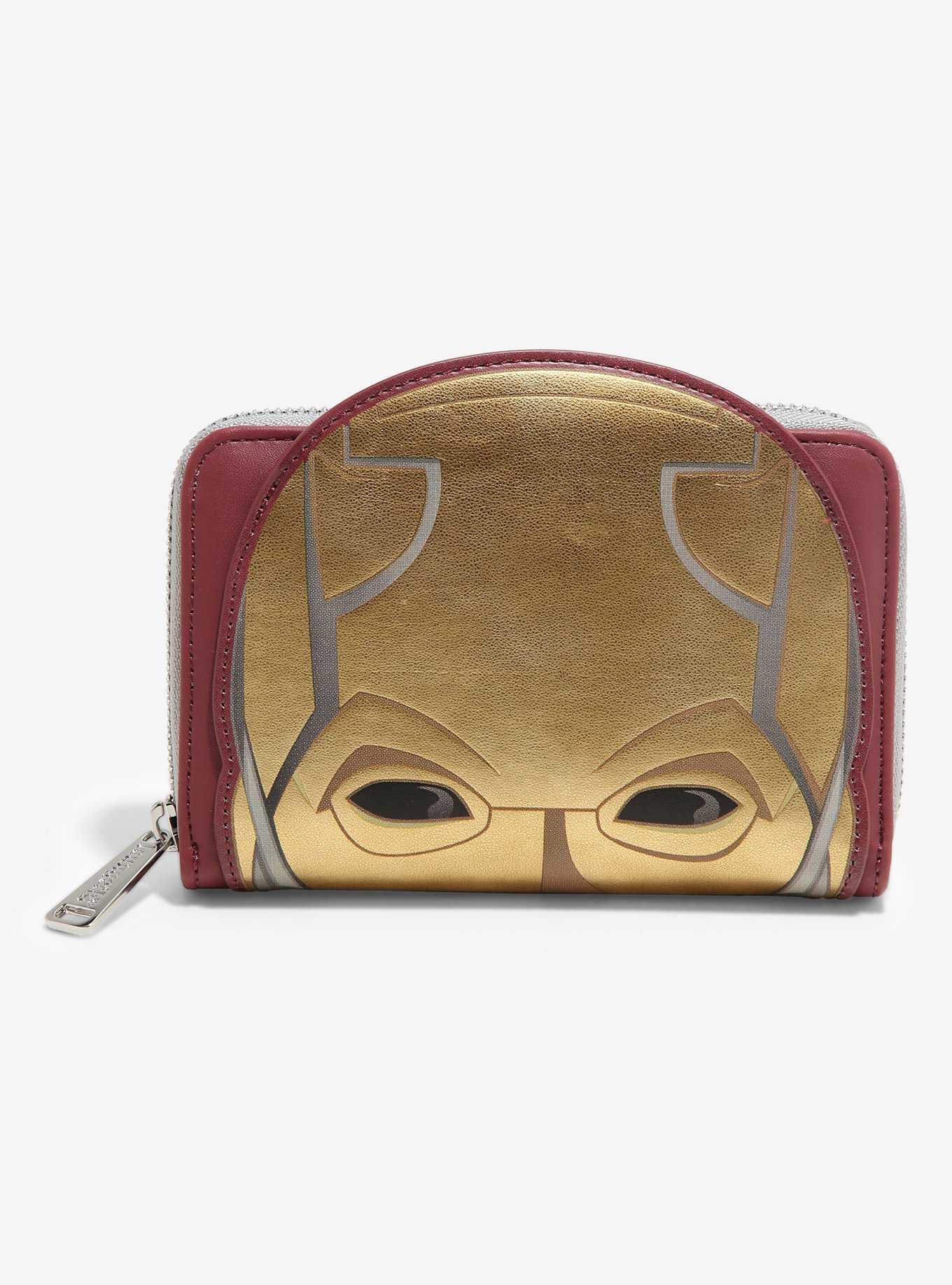 Loungefly Marvel Daredevil Mask Metallic Zip Wallet, , hi-res