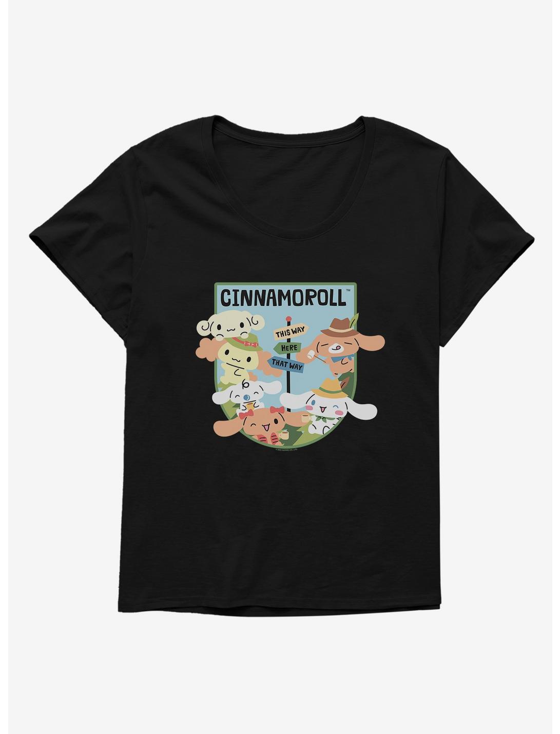 Cinnamoroll This Way Here That Way Womens T-Shirt Plus Size, BLACK, hi-res