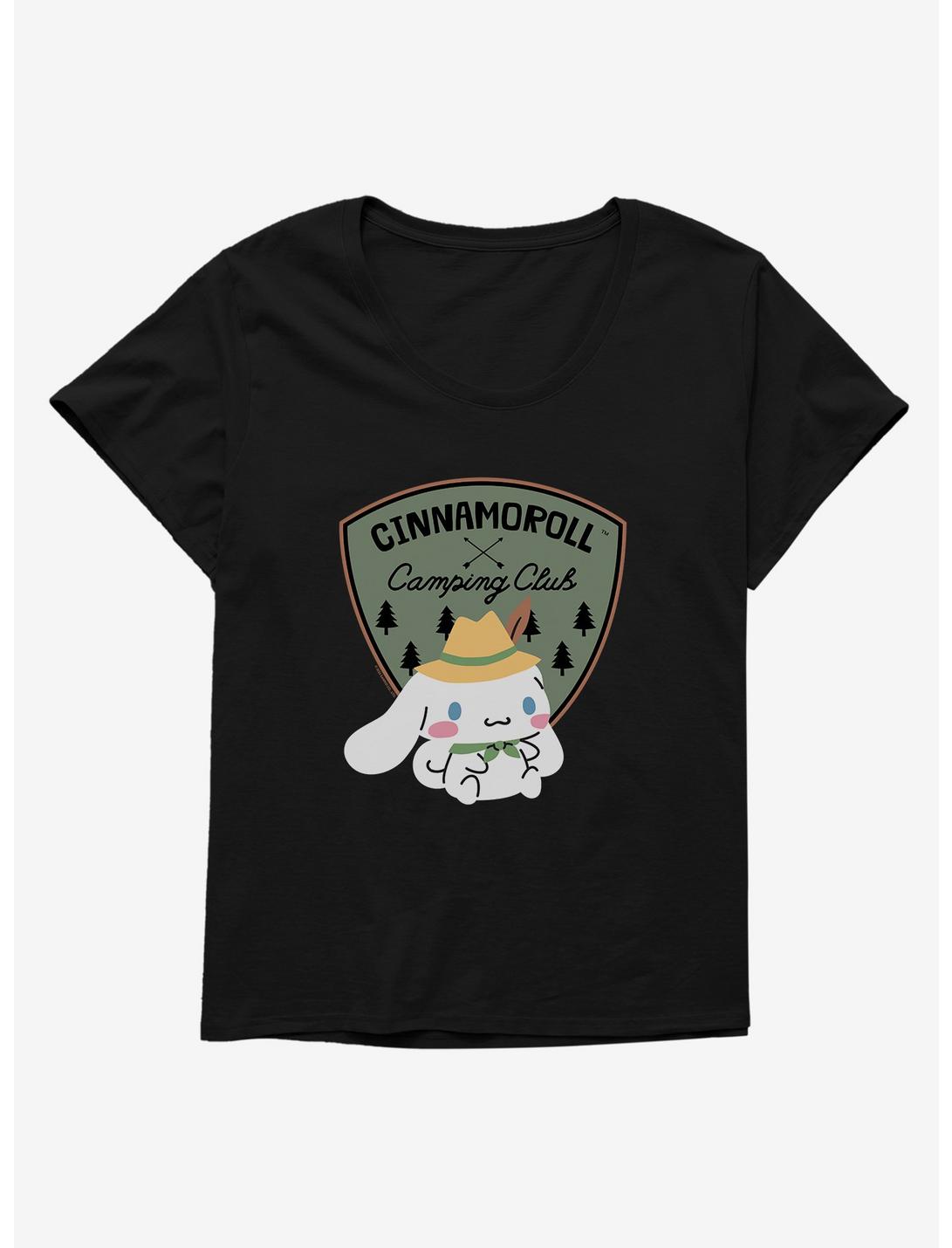 Cinnamoroll Camping Club Womens T-Shirt Plus Size, BLACK, hi-res