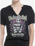 The Nightmare Before Christmas Jack Titles Girls Notched Crop T-Shirt, MULTI, hi-res