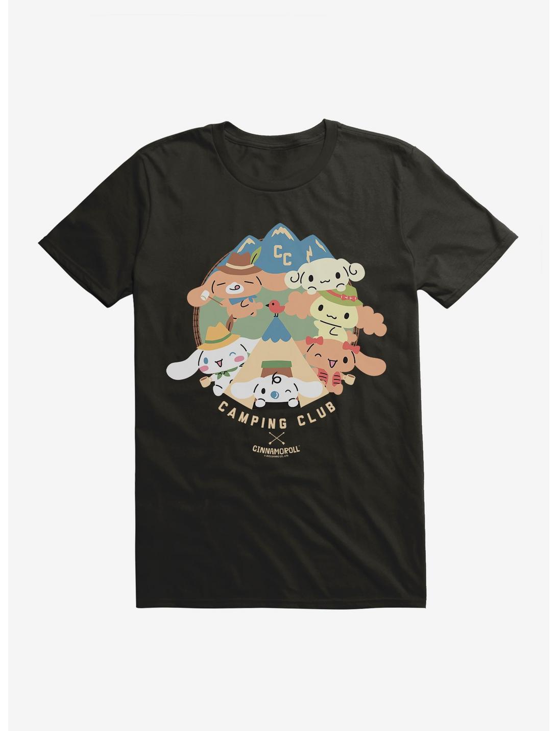 Cinnamoroll Camping Club Icon T-Shirt, BLACK, hi-res