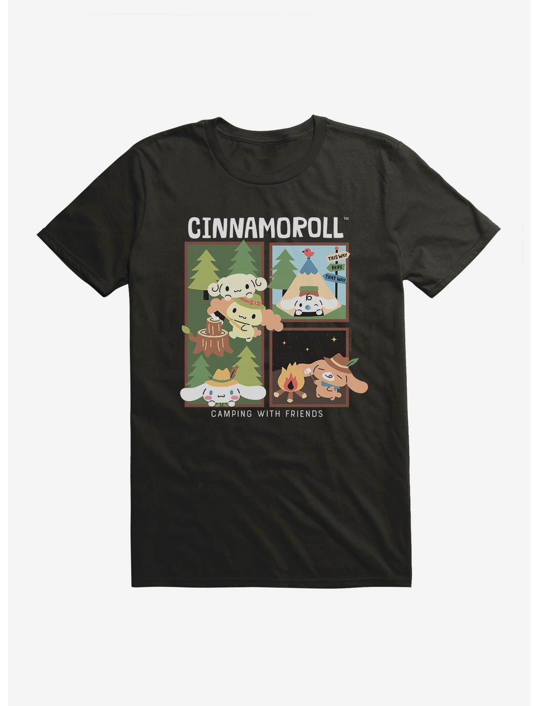 Cinnamoroll Camping With Friends T-Shirt, BLACK, hi-res