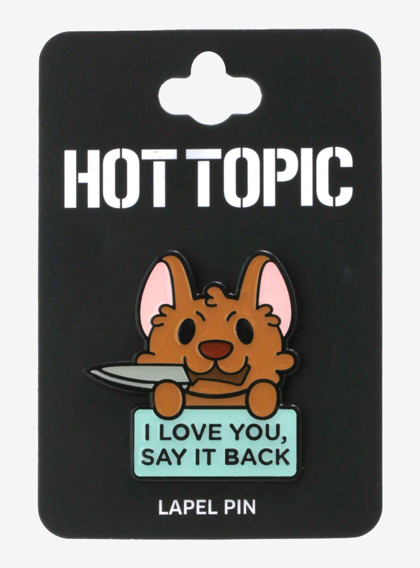 Dog Knife Say It Back Enamel Pin, , hi-res