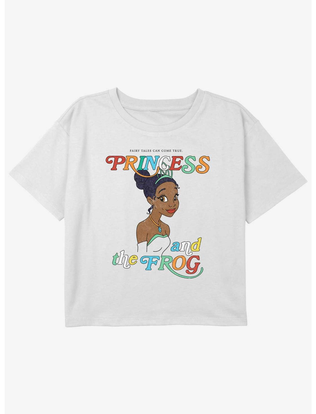 Disney The Princess and the Frog Tiana Portrait Girls Youth Crop T-Shirt, WHITE, hi-res