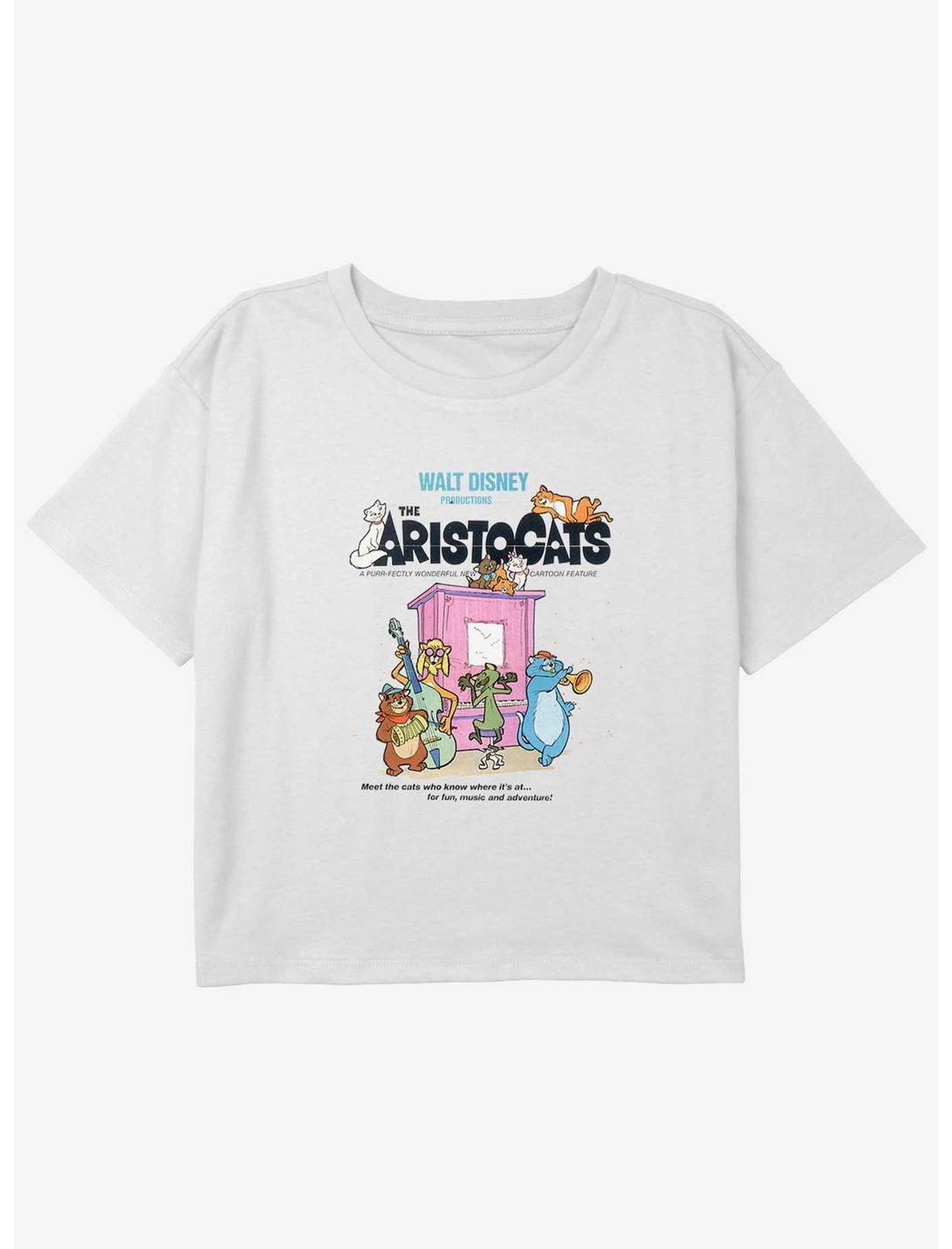 Disney The AristoCats Everybody Wants To Be A Cat Girls Youth Crop T-Shirt, WHITE, hi-res