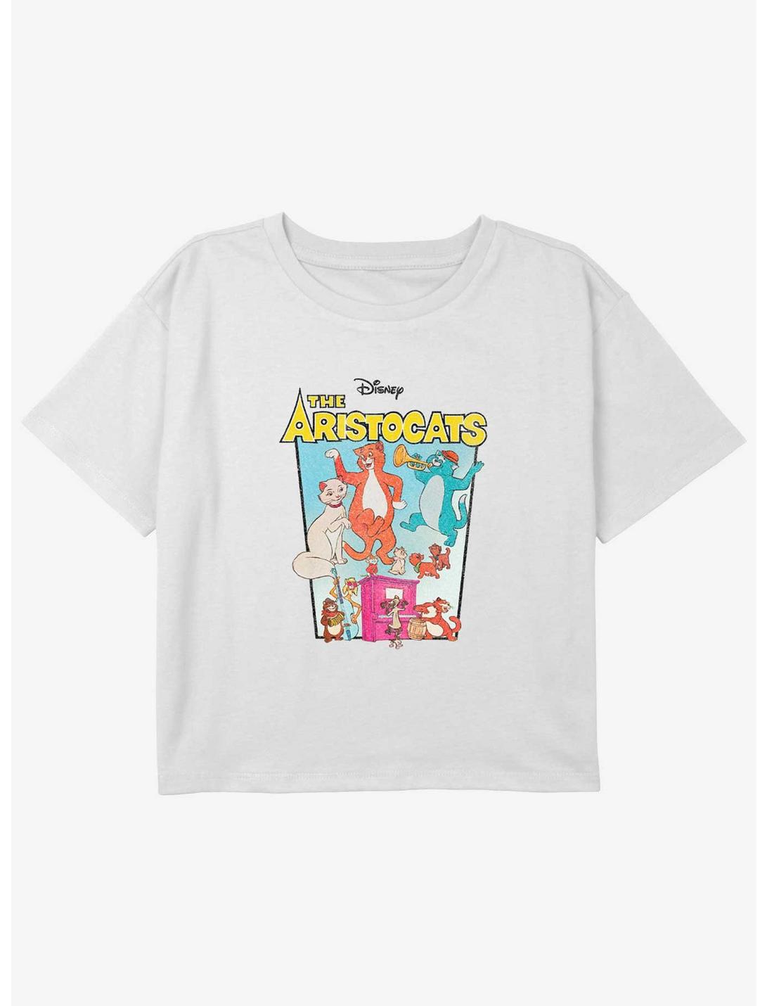 Disney The AristoCats Dance Off Girls Youth Crop T-Shirt, WHITE, hi-res