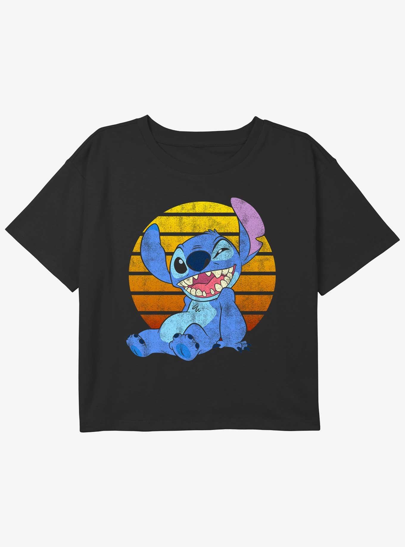 Disney Lilo & Stitch Big Wink Girls Youth Crop T-Shirt, , hi-res