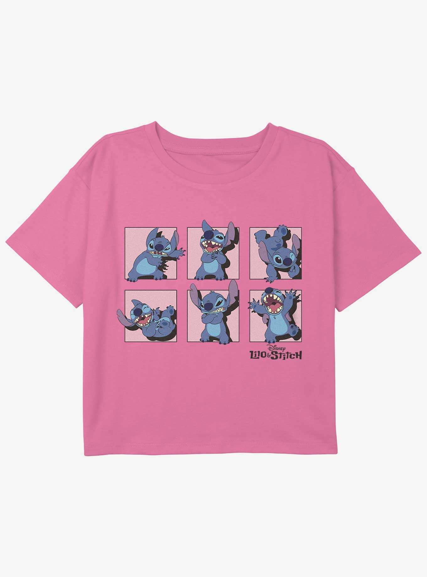 Disney Lilo & Stitch Alien Poses Girls Youth Crop T-Shirt, , hi-res