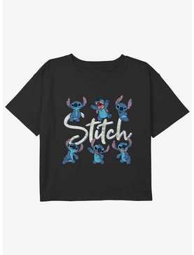 Disney Lilo & Stitch Stitch Poses Girls Youth Crop T-Shirt, , hi-res