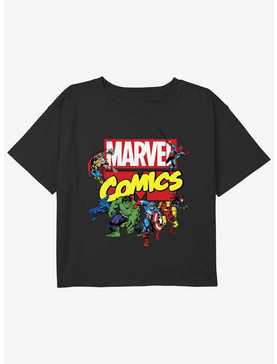 Marvel Avengers Ace Team Girls Youth Crop T-Shirt, , hi-res