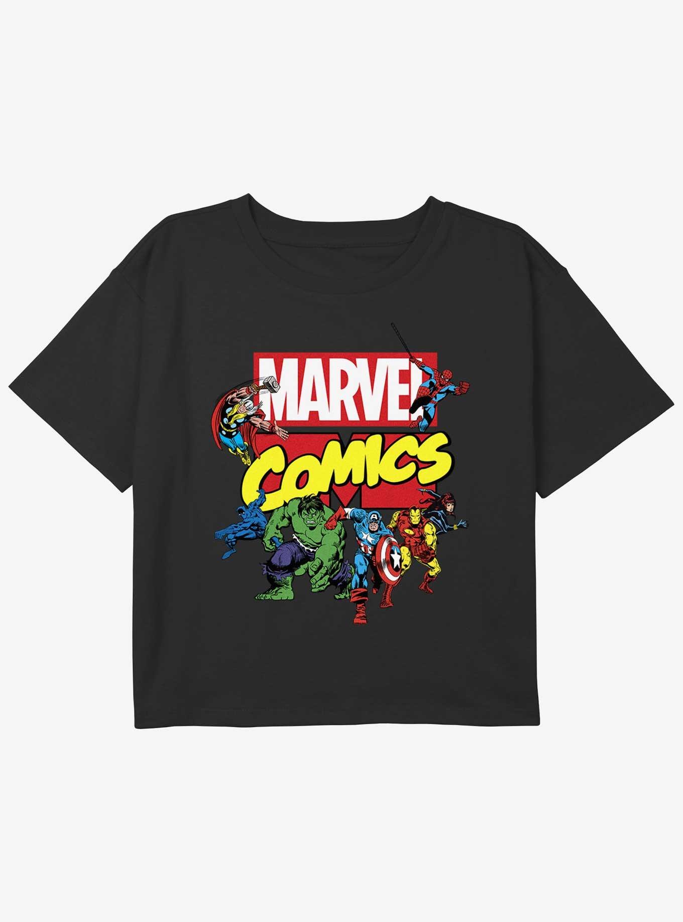 Marvel Avengers Ace Team Girls Youth Crop T-Shirt, , hi-res