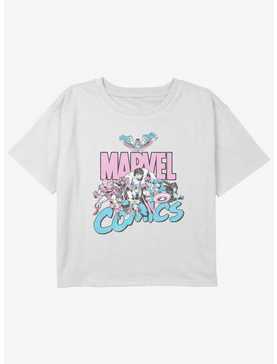 Marvel Avengers Marvel Pastel Group Girls Youth Crop T-Shirt, , hi-res