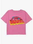 Marvel Spider-Man Spidey Logo Girls Youth Crop T-Shirt, PINK, hi-res