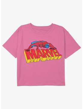Marvel Spider-Man Spidey Logo Girls Youth Crop T-Shirt, , hi-res