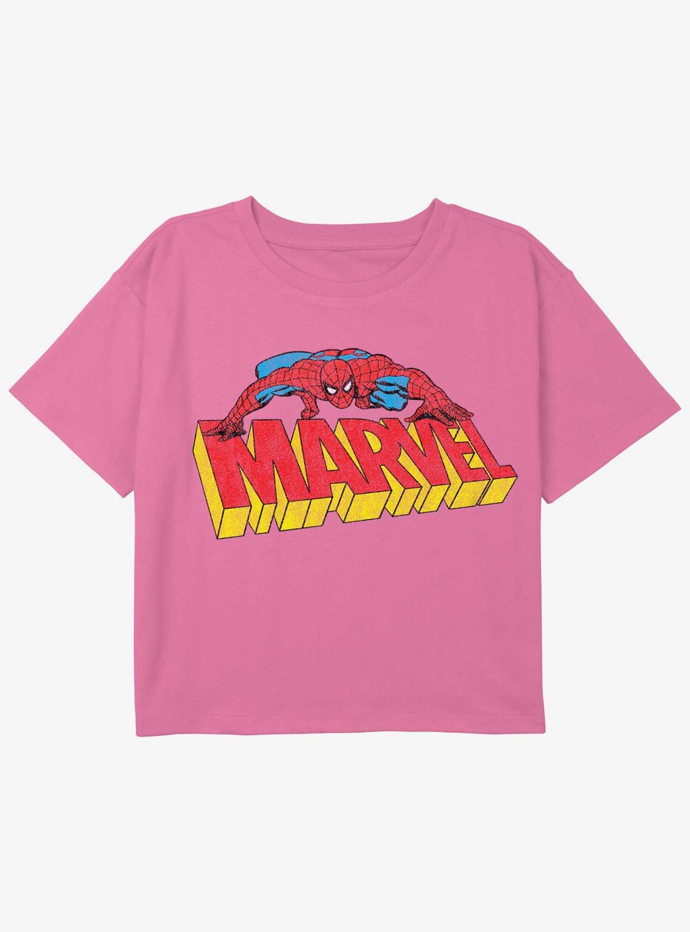 Marvel Spider-Man Spidey Logo Girls Youth Crop T-Shirt, , hi-res