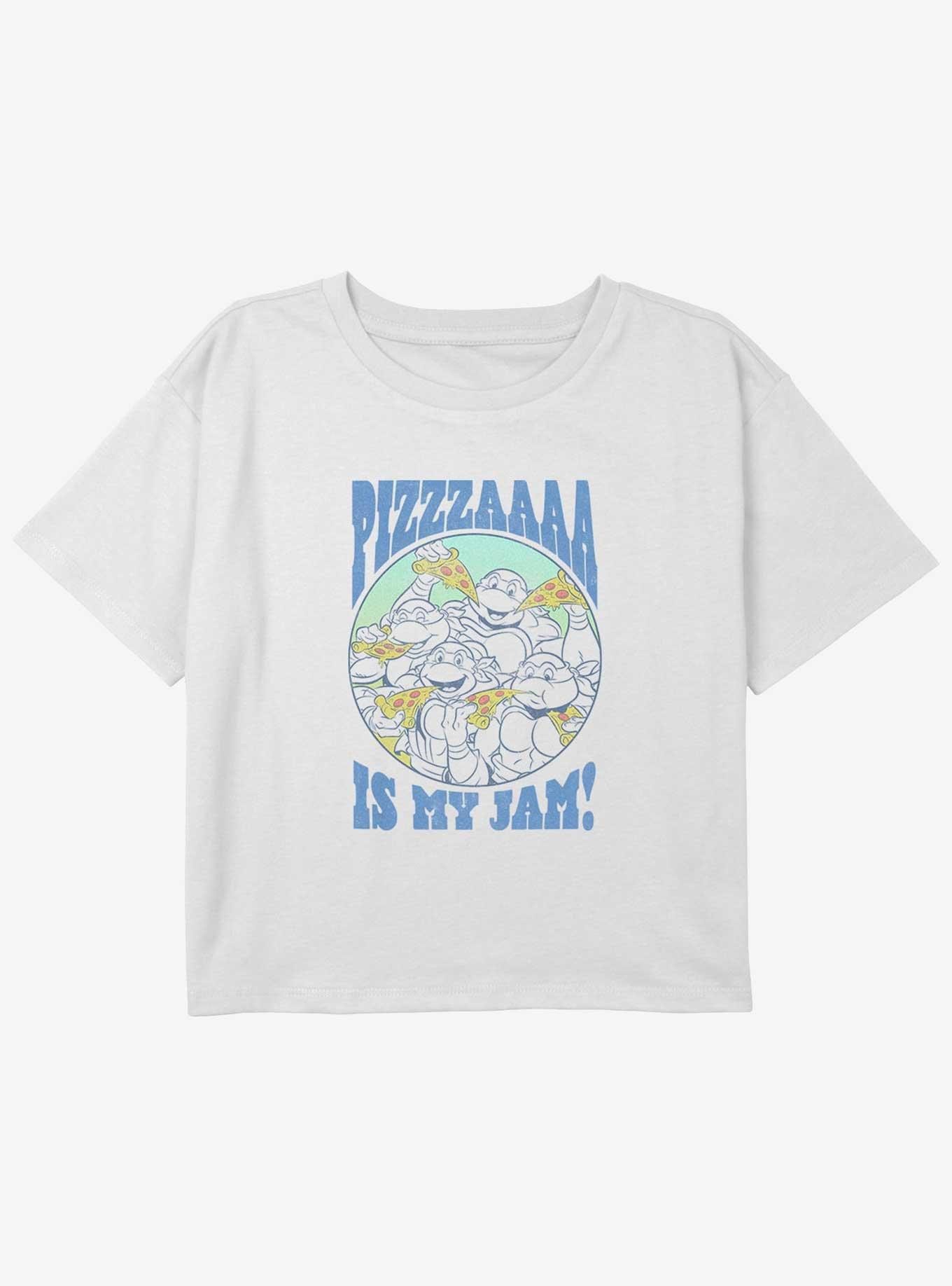 Teenage Mutant Ninja Turtles Pizza Is My Jam Girls Youth Crop T-Shirt, WHITE, hi-res