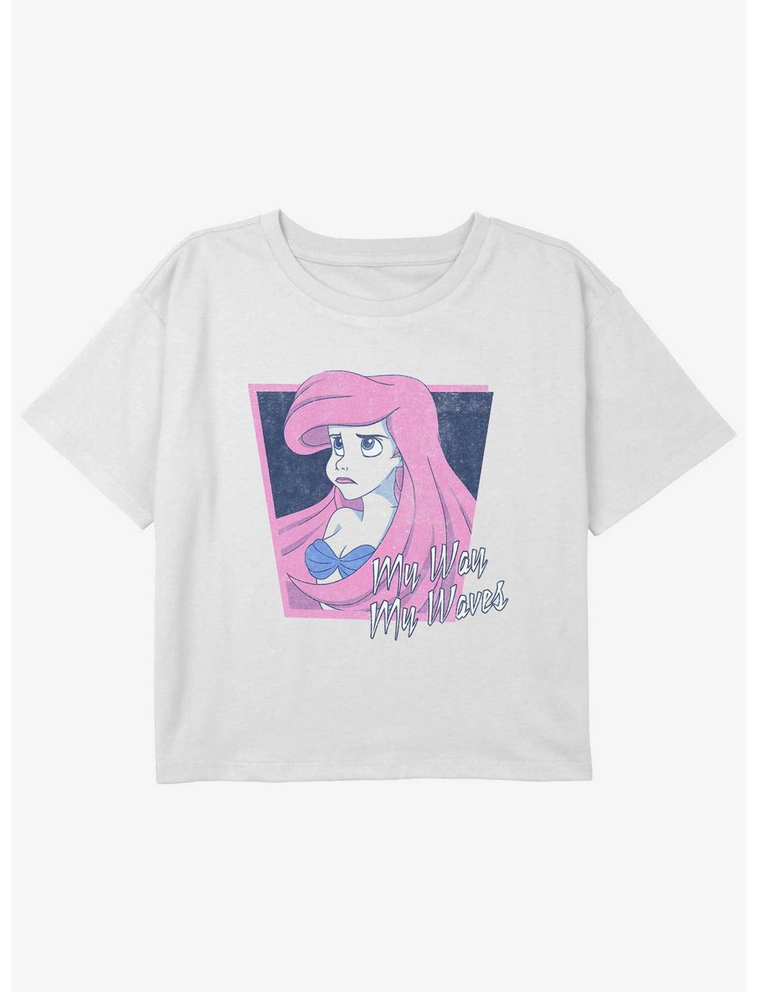 Disney The Little Mermaid Salty As The Sea Girls Youth Crop T-Shirt, WHITE, hi-res