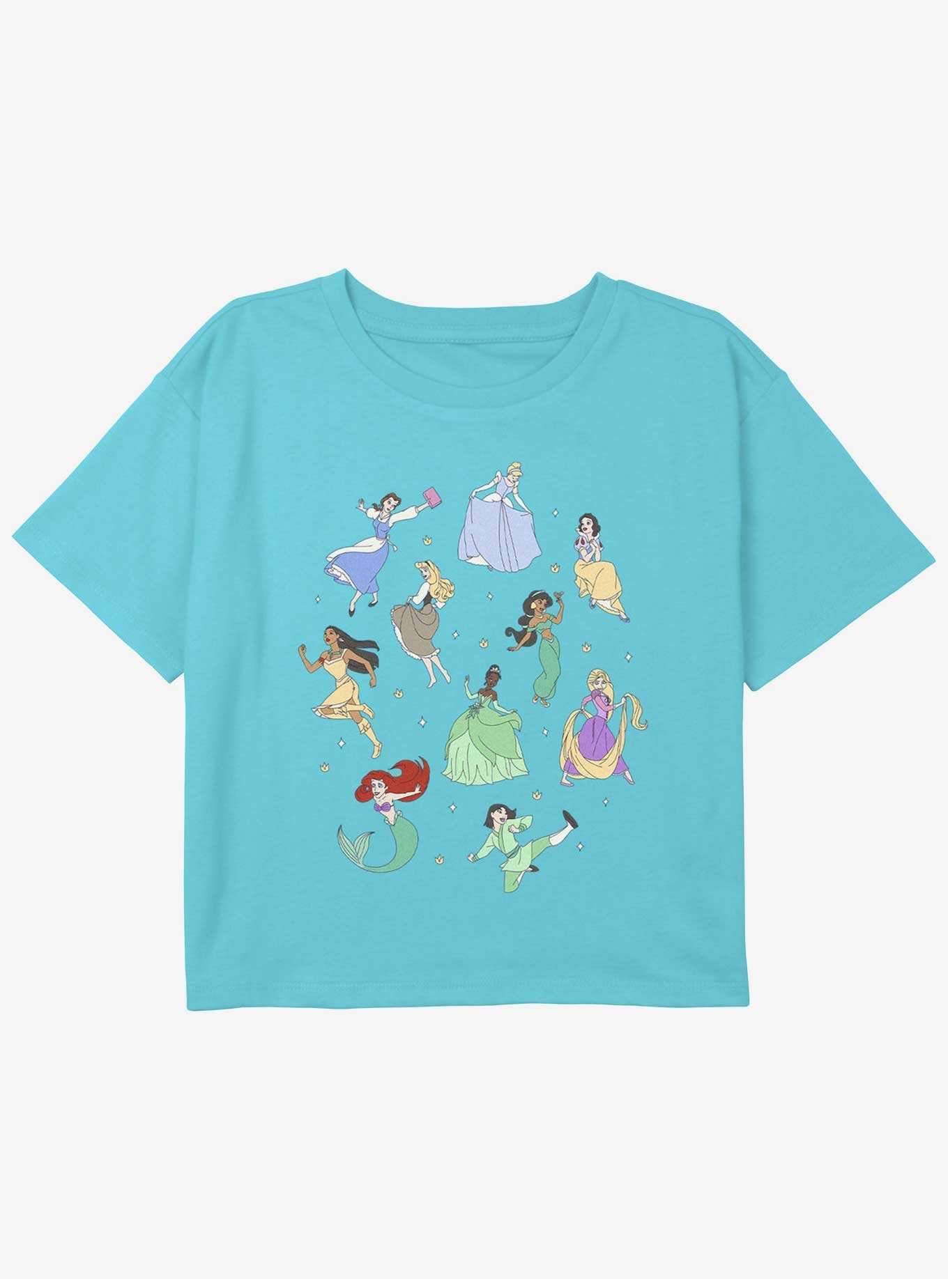 Disney Cinderella Princess Doodle Girls Youth Crop T-Shirt, , hi-res
