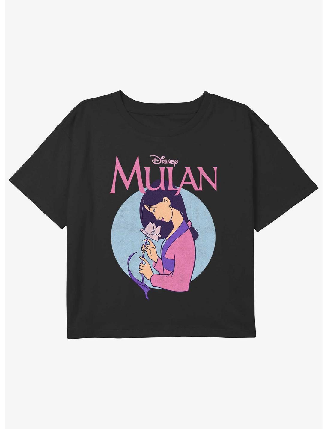 Disney Mulan Blossom Mulan Girls Youth Crop T-Shirt, BLACK, hi-res
