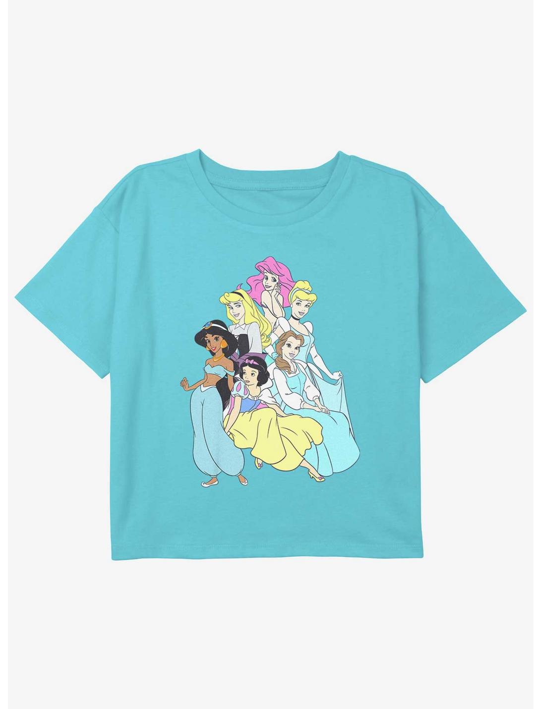 Disney Aladdin Princess Group Girls Youth Crop T-Shirt, BLUE, hi-res