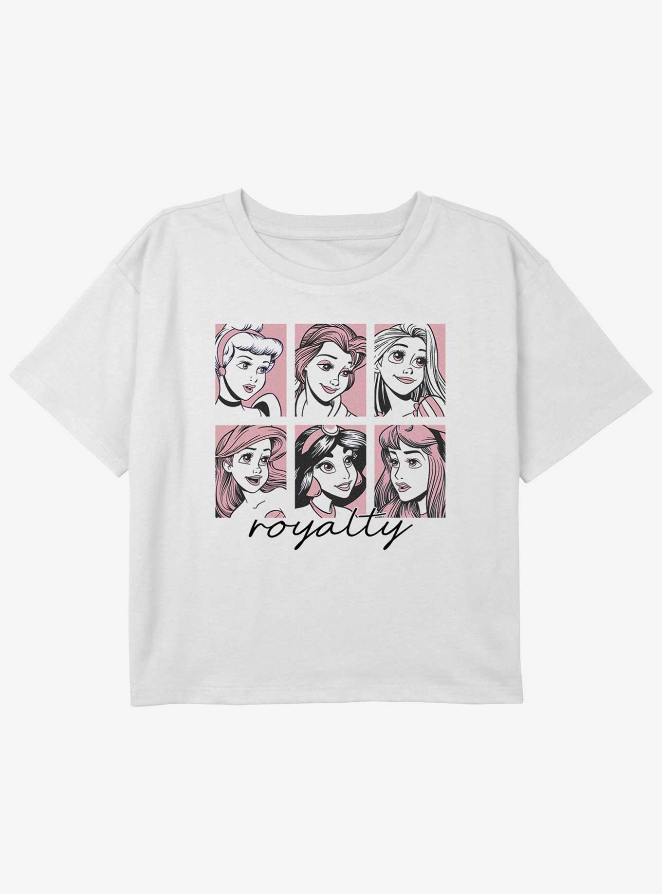 Disney The Little Mermaid Royalty Girls Youth Crop T-Shirt, WHITE, hi-res