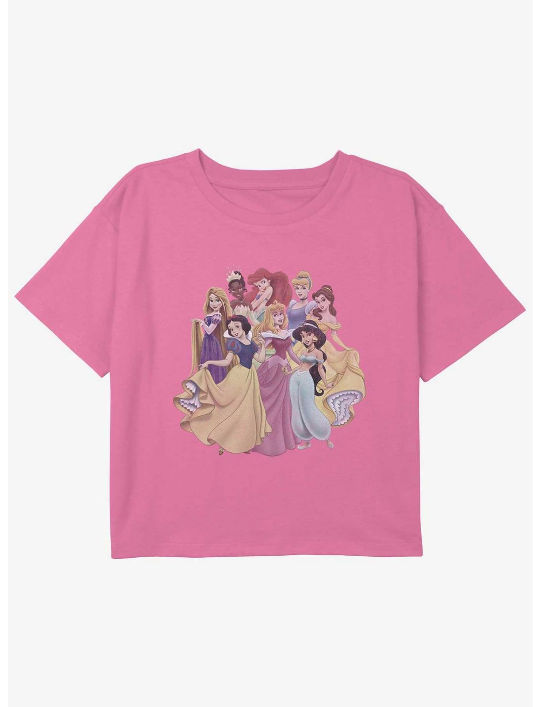 Disney Snow White and the Seven Dwarfs Princess Club Girls Youth Crop T-Shirt, PINK, hi-res