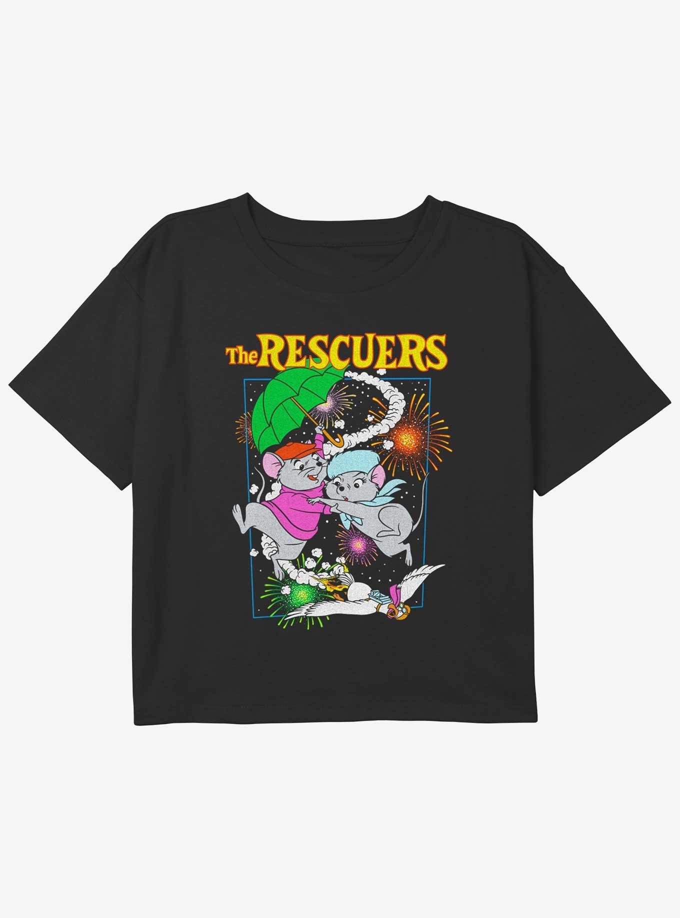 Disney The Rescuers Down Under Fireworks Girls Youth Crop T-Shirt, BLACK, hi-res