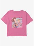 Disney Pixar Toy Story Woody & Bo Peep Girls Youth Crop T-Shirt, PINK, hi-res