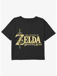 The Legend of Zelda Breath Of The Wild Logo Girls Youth Crop T-Shirt, BLACK, hi-res