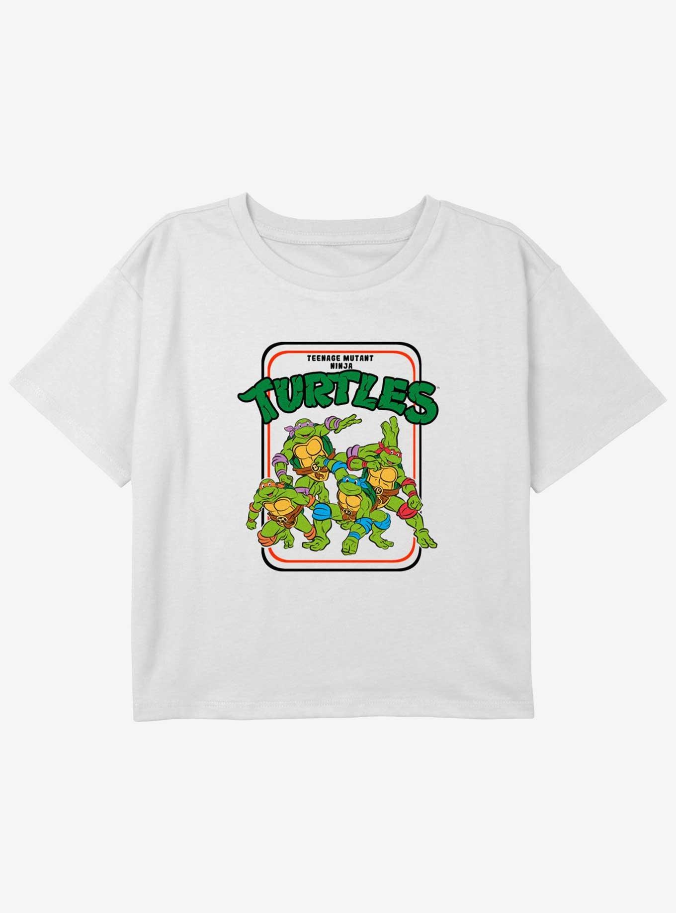 Teenage Mutant Ninja Turtles Vintage Turtles Girls Youth Crop T-Shirt, WHITE, hi-res