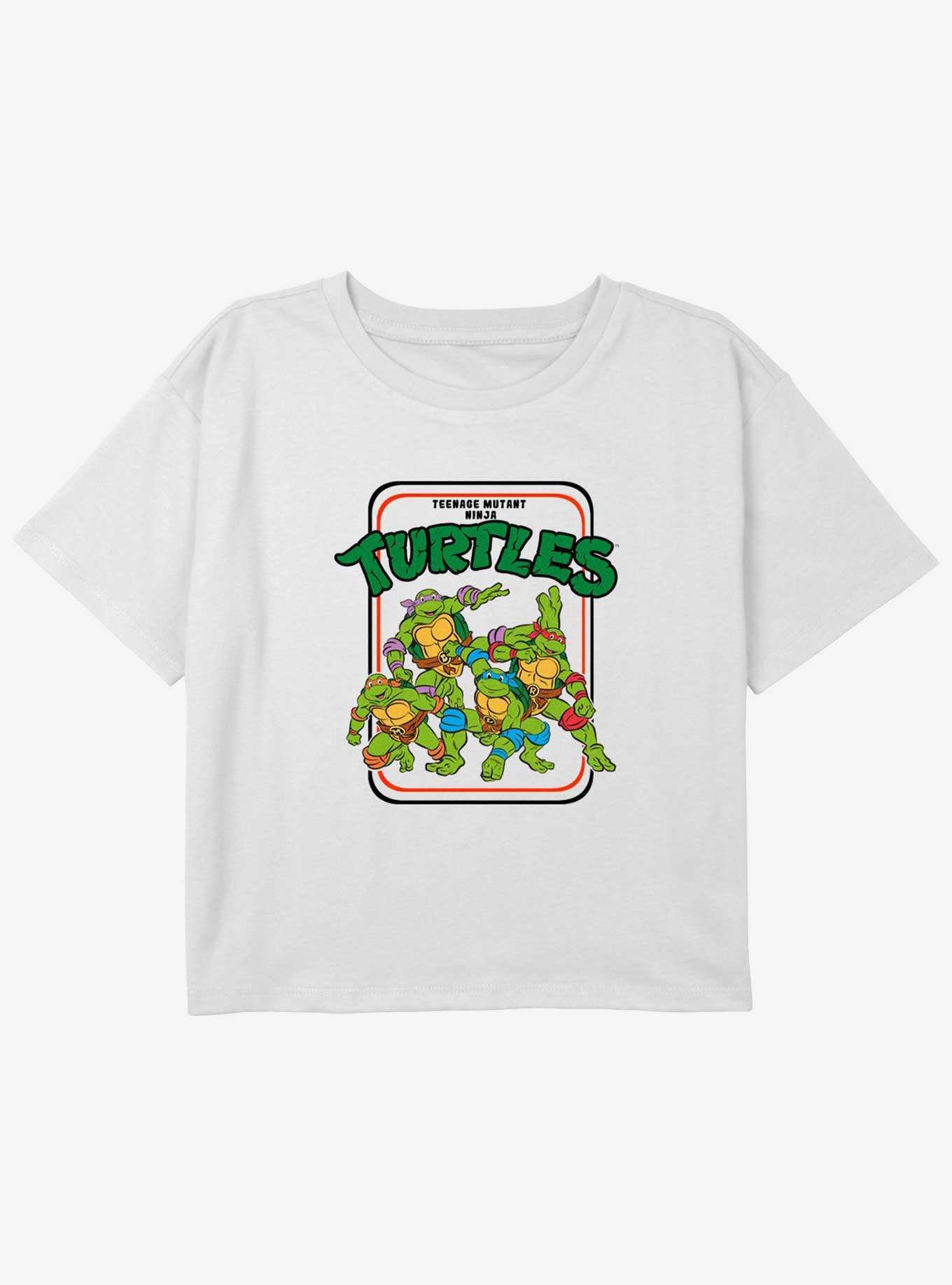 Teenage Mutant Ninja Turtles Vintage Turtles Girls Youth Crop T-Shirt, , hi-res