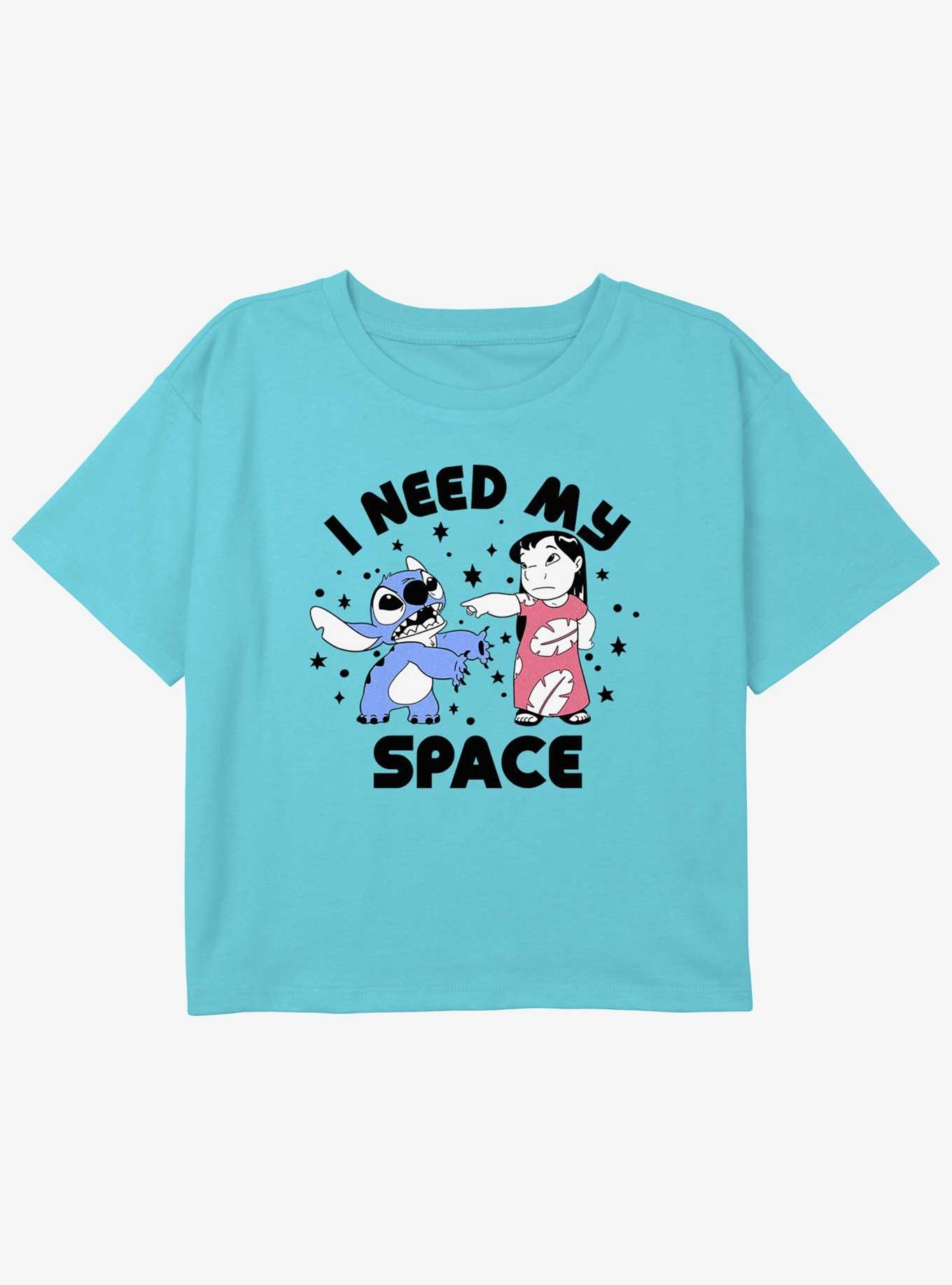 Disney Lilo & Stitch I Need My Space Girls Youth Crop T-Shirt, BLUE, hi-res