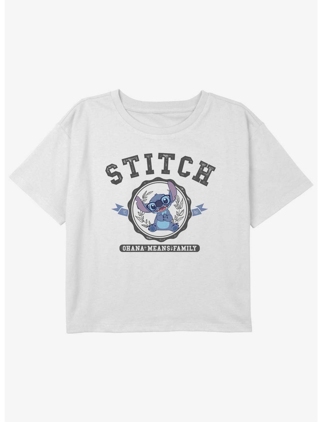 Disney Lilo & Stitch Smart Stitch Girls Youth Crop T-Shirt, WHITE, hi-res