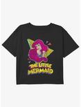 Disney The Little Mermaid 80's Ariel Girls Youth Crop T-Shirt, BLACK, hi-res