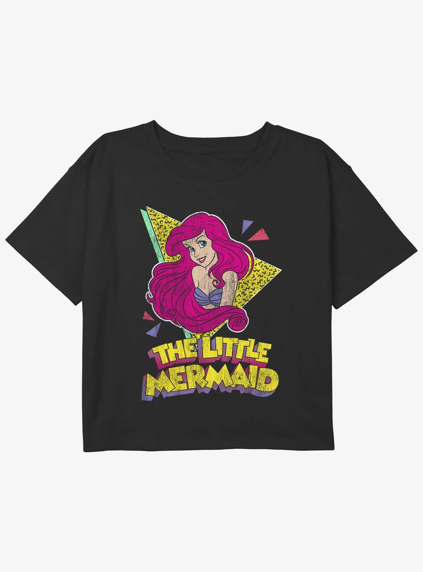 Disney The Little Mermaid 80's Ariel Girls Youth Crop T-Shirt, , hi-res
