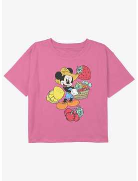 Disney Mickey Mouse Farmer Mickey Girls Youth Crop T-Shirt, , hi-res