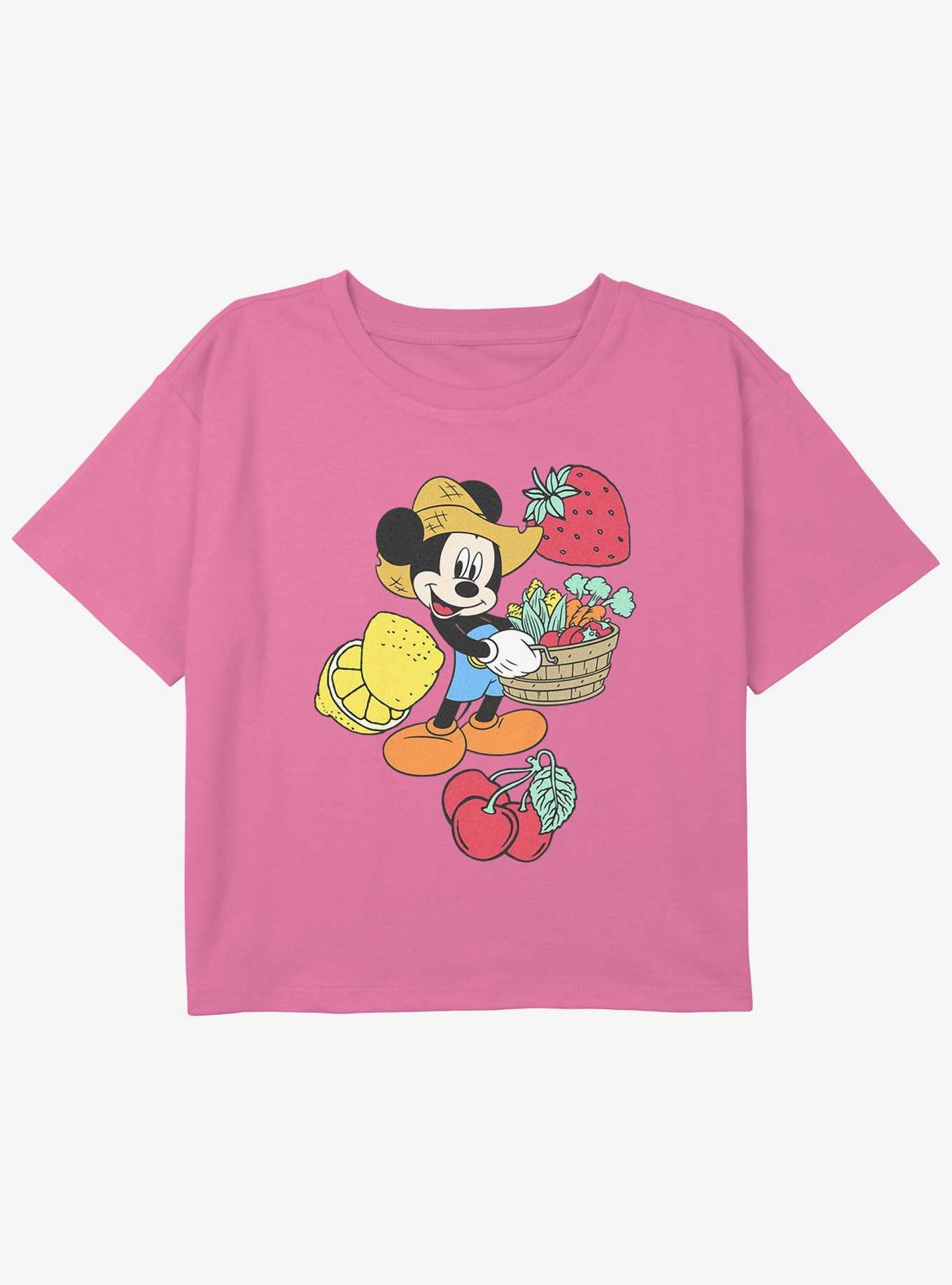 Disney Mickey Mouse Farmer Mickey Girls Youth Crop T-Shirt, , hi-res