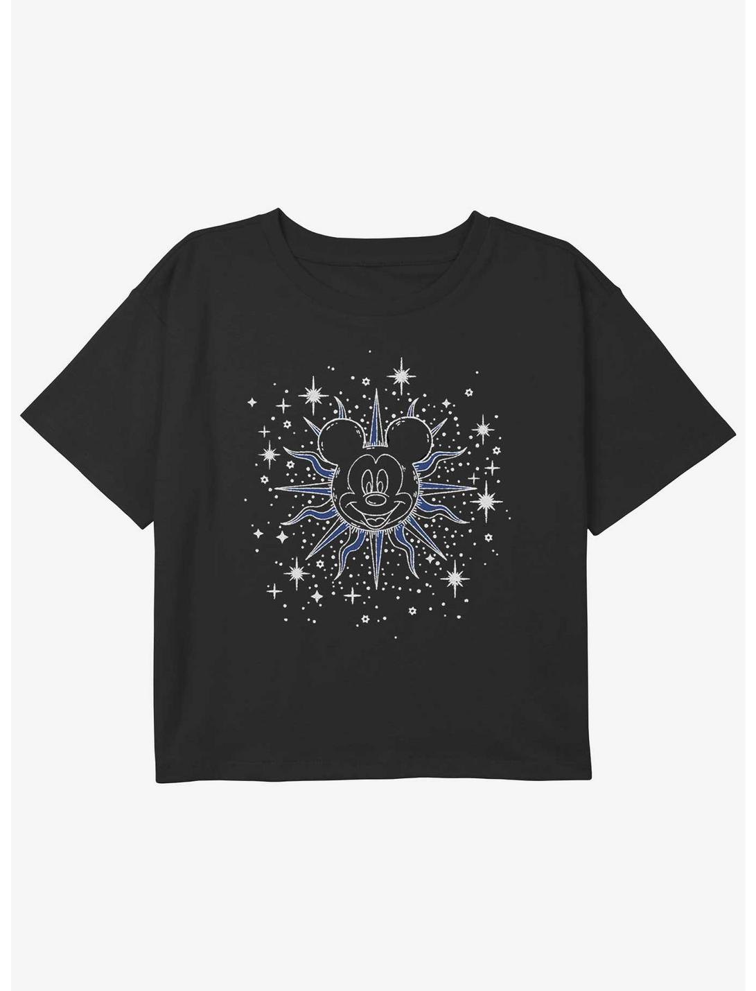 Disney Mickey Mouse Celestial Mickey Girls Youth Crop T-Shirt, BLACK, hi-res