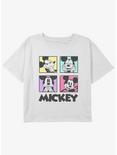 Disney Mickey Mouse Neon Mickey Girls Youth Crop T-Shirt, WHITE, hi-res