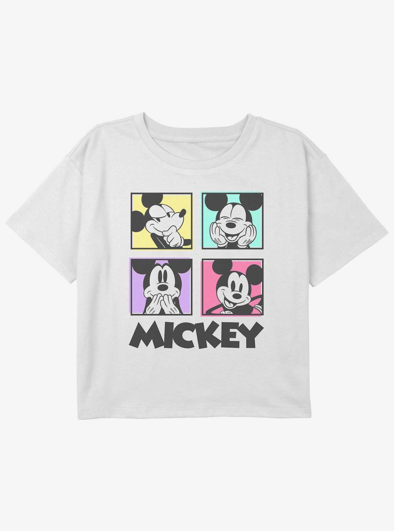 Disney Mickey Mouse Neon Mickey Girls Youth Crop T-Shirt, , hi-res