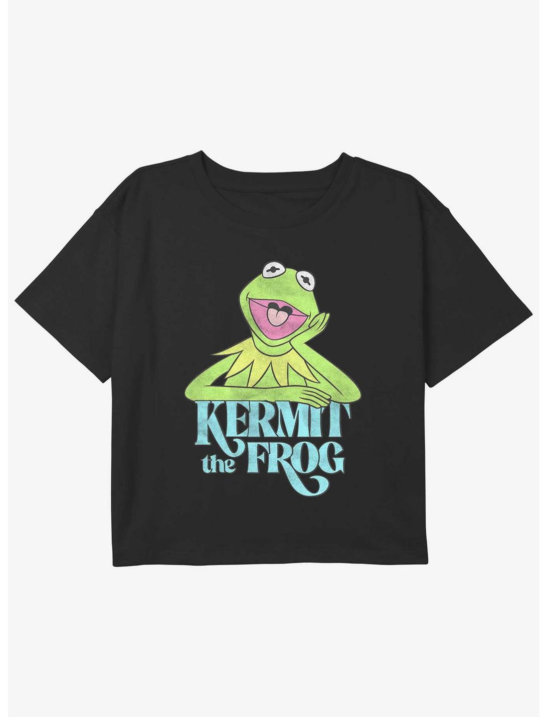 Disney The Muppets Kermit The Frog Girls Youth Crop T-Shirt, BLACK, hi-res