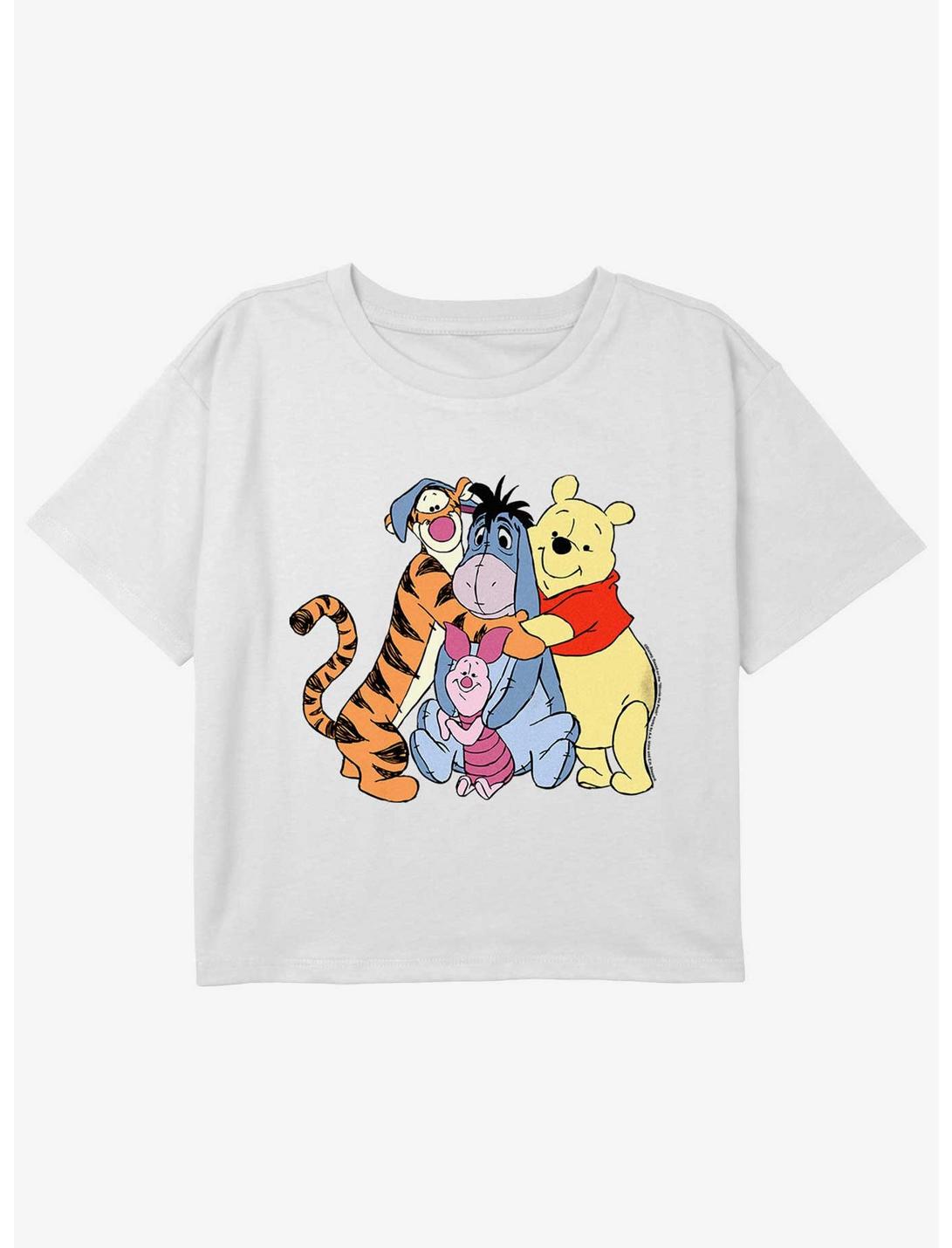 Disney Winnie The Pooh Buddy Group Girls Youth Crop T-Shirt, WHITE, hi-res