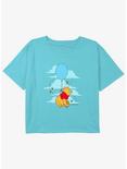 Disney Winnie The Pooh Winnie Balloon Girls Youth Crop T-Shirt, BLUE, hi-res