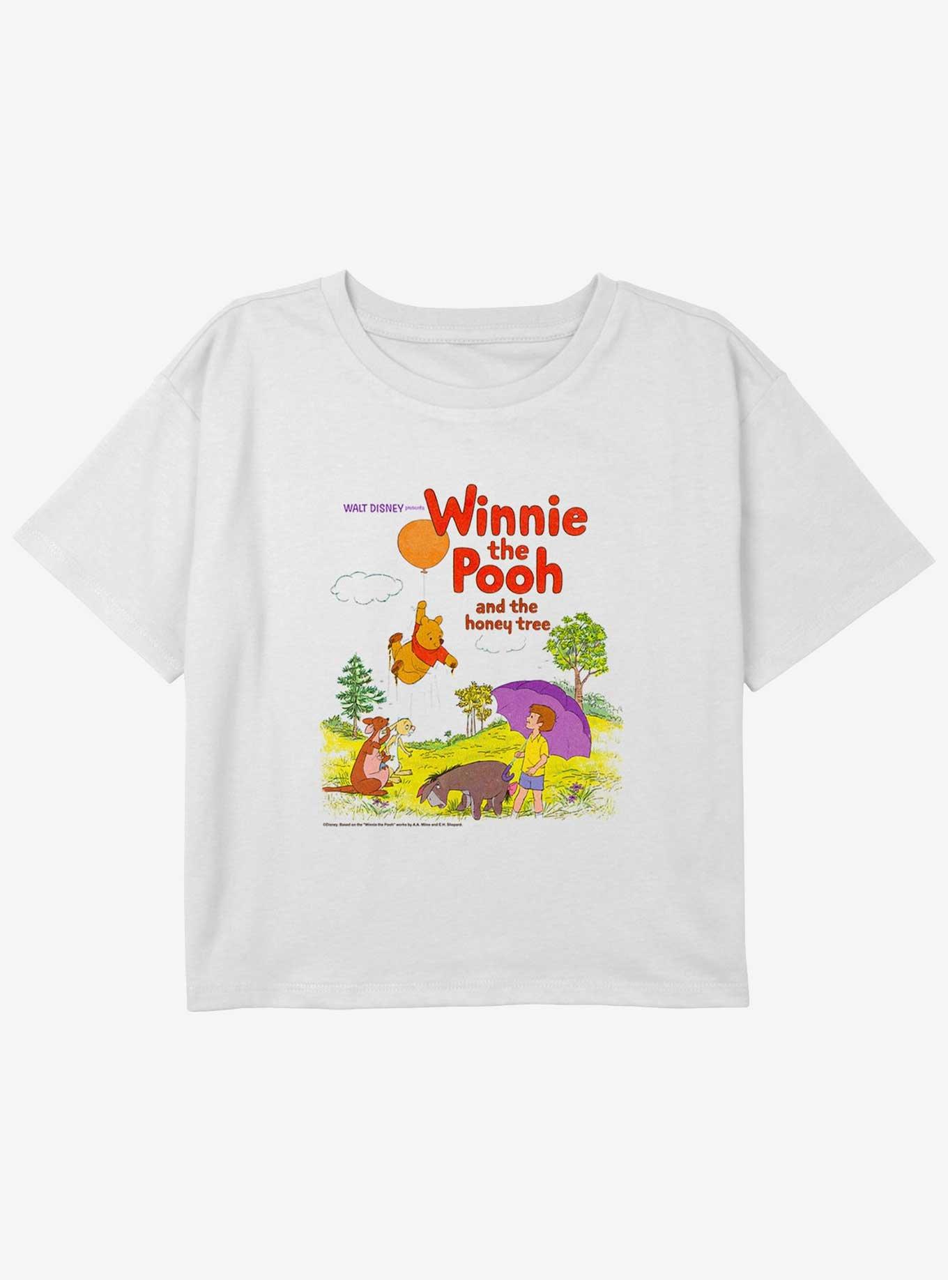 Disney Winnie The Pooh Honey Tree Girls Youth Crop T-Shirt, WHITE, hi-res