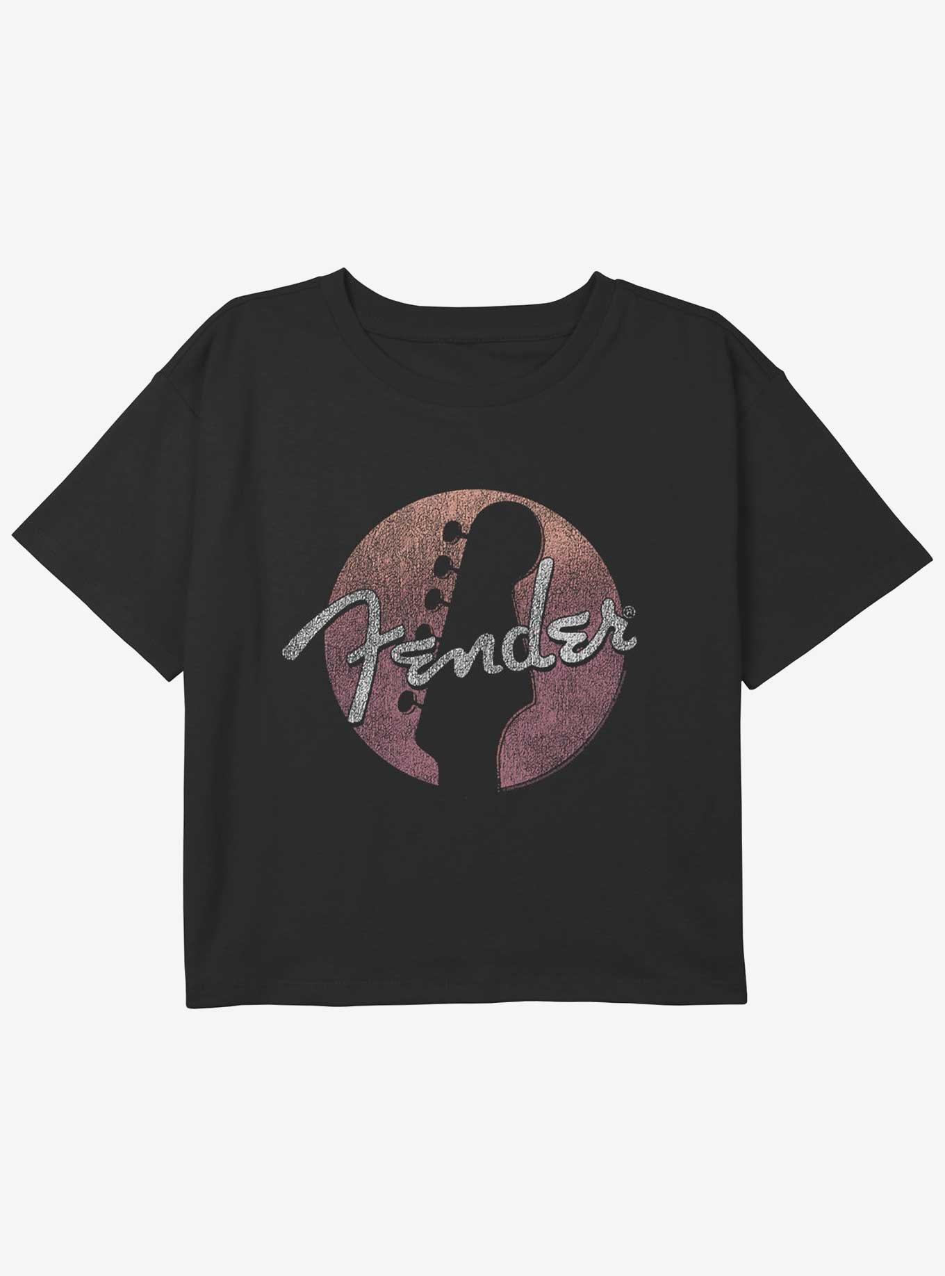 Fender Logo Girls Youth Crop T-Shirt, , hi-res